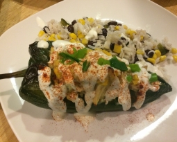 Chicken Stuffed Poblano Peppers