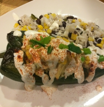 Chicken Stuffed Poblano Peppers